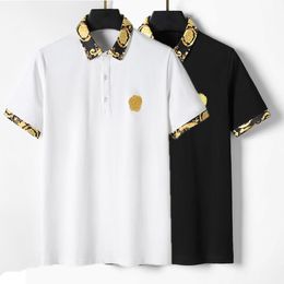 Men Black Golf Polos Prue Cotton 2023 Summer Streetwear Casual Out-Fit Fashion Shirts Mens Breathable Solid Tops