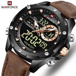Wristwatches NAVIFORCE Digital Men Military Watch Waterproof Wristwatch LED Quartz Clock Sport Male Big es Relogios Masculino 230517