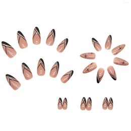 False Nails Mid-length Almond Fake Square Exquisite Full Nail Tips For Extension Art DIY Salon C44