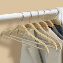 Hangers Racks 10pcs Wood Coat Hangers Non-Slip Design Clothing Hanging Rack Trousers Skirt Drying Hangers Coats Jackets Clothes Display Rack 230518