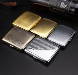 Smoking Pipes 16/20 pack split brushed cigarette case, gold silver creative printed cigarette case