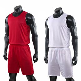 Running Sets Double-sided Wearable Basketball Jersey Uniforms Sports Clothing Breathable Quick Dry Men Kids Training suits 230518