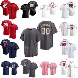 Baseball 22 Dominic Smith Jersey 20 Keibert Ruiz 5 CJ Abrams 9 Jeimer Candelario 45 Joey Meneses 28 Lane Thomas 46 Patrick Corbin 40 Josiah Grey Stitched Man Kids G-M