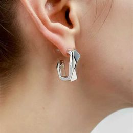 Stud Huitan Geometric Hoop Earrings for Women Metal Silver Color Fashion Contracted Girls Ear Piercing Earrings Modern 2023 Jewelry Z0517