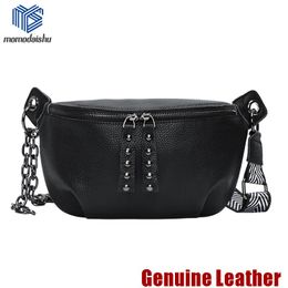 Waist Bags 2023 Genuine Leather Messenger Shoulder Packs Casual Women Chest Money Pouch Half Moon Bag Fashion Small