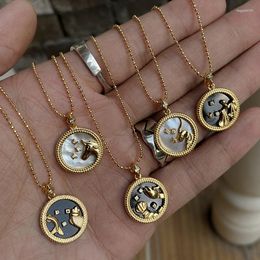 Подвесные ожерелья 12 созвездие ожерелье для женщин в цепочке моды Leo Libra Scorpio Партия дня рождения
