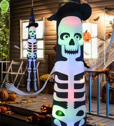 New 2022 Halloween Decoration Skeleton Ghost Frame Bat Pumpkin Horror Ghost Garden LED String Lights Haunted House Party Decorations