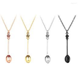 Pendant Necklaces Spoon Shape Necklace Unique Mini Long Link Jewelry