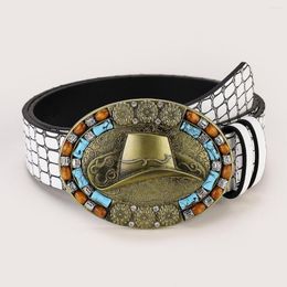 Belts Bohemian Summer Vintage Women Waist Curving Stone Metal Buckle Jeans Adjustable PU Leather Cinturones Para Hombre