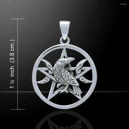 Pendant Necklaces Raven Moon Pentacle In . Dark Morrigan Crow Magick 2023 Vintage Charms For Making Jewellery