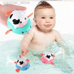 Bath Toys 1pcs baby bath toy cute cartoon animals cows classic water infant swimming turtle wrapped-up chain clockwork beach toy for children gifts