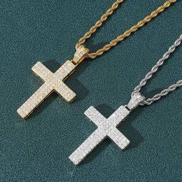 Silver Diamond Cross Pendant Necklace Mens Gold Necklaces Pendant Hip Hop Jewelry