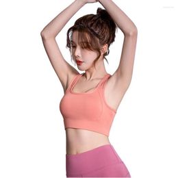 Yoga Outfit Women High Support Quick Drying Breathable Sport Bras Padded Seamless Sports Vest Biker Rope Fitness Wear