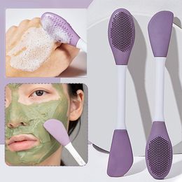 Cleaning Tools Accessories Double Head Silicone Mask Brush Massage Cleaning Brushs DIY Mud Film Scraper Care Tool Dropshiping 230517