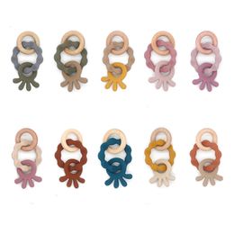 Baby Teethers Toys 1pc Silicone Ring Teether Beads Food Grade BPA Free Teething Chew Nursing Necklace DIY Pacifier Chain 230518