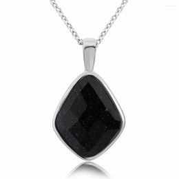 Pendant Necklaces Vintage Black Color Gemstone Trendy Stainless Steel Chain Gift Wholesale Jewelry In Bulk For Small Business