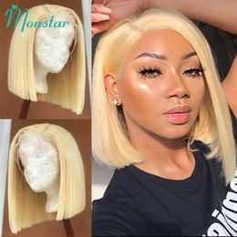 Lace Wigs 4x4 13x4 13x6 613 Blonde Bob Hair Wig Human Hair Lace Frontal Wig Brazilian Straight Bob Wig Lace Front Human Hair Wig for Women 230517