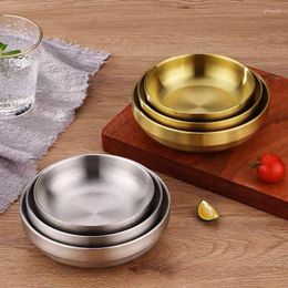 Plates Stainless Steel Sauce Dishes Spice Kitchen Supplies Golden Silver Dish Appetiser Serving Tray