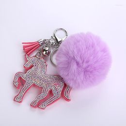 Keychains Pom Keychain Bulk Soft Faux Fur Ball Car Keyring Pompom Key Chains Holder Women Bag Pendant Jewelry Gifts