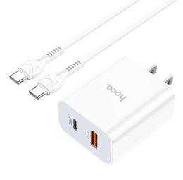 HOCO C97 PD 20W+QC3.0 charger US EU plug for smartphone samsung huawei xiaomi with type-c to type-c 60w cable