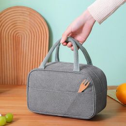 Dinnerware Sets Portable Insulated Lunch Bag Waterproof Canvas Cooler Ice Pack Work Tote Picnic Thermal For Women Girl Kids Children