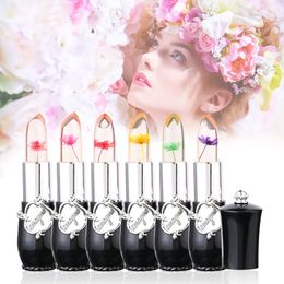 Fuktighetskräm Dry Flower Läppstift Temperaturändring Färg Vattenfast Jelly Lip Stick Sexig Transparent Crystal Läppbalsam