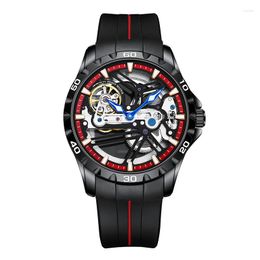 Wristwatches AILANG Special Design Transparent Case Skeleton Sport Luxury Watch Men Mechanical Rubber Band Automatic Tourbillon Watches