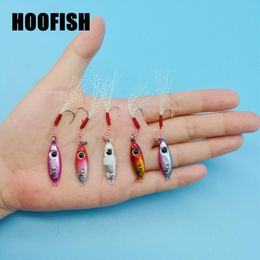 Fishing Hooks 10 pieceston of micro metal fishing hooks 5.5g7.5g10g14g17g21g fish spoons artificial saltwater bait fishing rod 230517