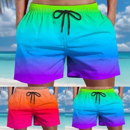 Men's Pants Fashionable And Comfortable Men'S Gradient Mens Tall Board Shorts Swim Suits For Beach Big Trunks Men