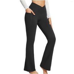 Women's Leggings Spring And Summer 2023 Women's Solid Color Casual Light Flare High Waist Slim Wide Foot Yoga Fitness Pants