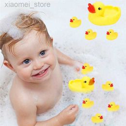 3PSCBath Toys 10pcs mini small yellow ducks bath toy baby kids bath duck water shower educational toys pinch called duck
