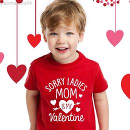 T-shirts Daddy and Momy's Valetine Print Kids T Shirt Child Red Shirts Tops Boys Girls T-Shirt Valentine's Day Party Gifts Casual Clothes AA230518