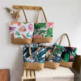 Stuff Sacks Folding Flower Printing Handbag Casual Purses and Handbags Tote Bag Canvas Graffiti Shoulder Bags for Women Beach Bolsa Feminina