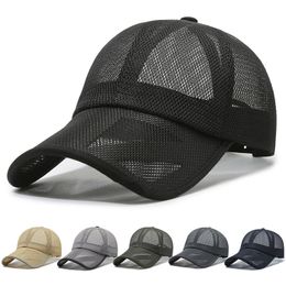 Summer Full Mesh Baseball Cap Unisex Trucker Caps Men Fishing Hat Quick Dry Golf Running Hat Adjustable Snapback Hat XY715