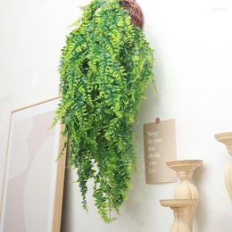 Decorative Flowers Long Artificial Garland Green Plastic Fake Plant Rattan Grass DIY Wedding Background Party Garden Decoration Wall Arrange