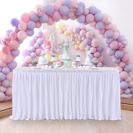 Table Skirt Tulle Table Skirt Pleated Ruffle Tablecloth For Wedding Decoration Birthday Party Baby Shower Tutu Veil Dining Table Decoration 230517