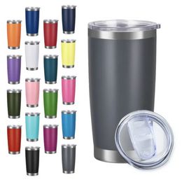 New 20oz 30oz Powder Coated Cup Custom Double Wall Vacuum Insulated Car Travel Tumbler Stainless Steel Coffee Mug with L