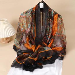 Scarves Women Fashion Summer Silk For Lady Shawls Wraps Female Hijabs Foulard Bandana Neck Long Scarfs Beach Towel