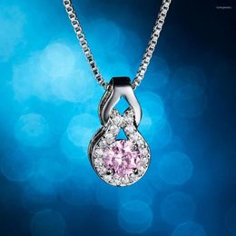Pendant Necklaces Rinhoo Rhinestone Gourd Necklace&Pendant CZ Crystal Long Statement Chain Necklace Jewellery For Women Fashion Female