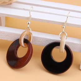 Dangle Earrings Classic Round Acrylic Circles Link Chain Fish For Women