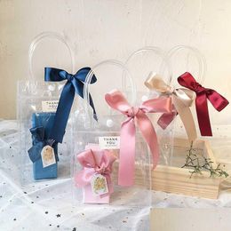 Gift Wrap Party Decoration Transparent Tote Bag Birthday Box With Handle Pvc Candy Storage Festival Gifts Handbag Waterproof Dhcvw