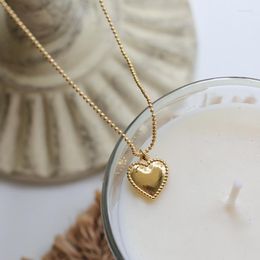 Pendant Necklaces YUN RUO 18 K Gold Colour Vintage Heart Necklace For Woman Jewellery Fashion 316 L Titanium Steel Accessory Not Change