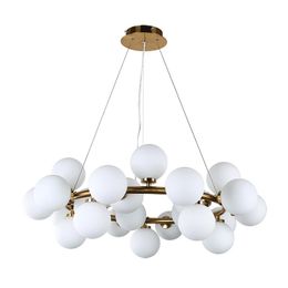 Chandeliers Nordic Postmodern Frosted Glass Ball Hanging Chandelier Modern Design Sitting Room Luxury Ceiling Lamp