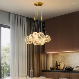 Pendant Lamps Creative Gypsophila Dining Room Island Chandelier Modern Nordic Kitchen Bar Coffe Deco LED Restaurant Glass Hanging Lamp