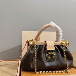 Clutch Cloud Bag Old Women Crossbody Bags Flower Letters Detachable Strap Chain S-Latch Leather Strap Golden Hardware New Handbags Purse