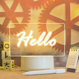 Night Lights Led Light Note Board Rewritable Message With Warm Soft USB Power Lamp Holiday Gift For ChildrenCreative