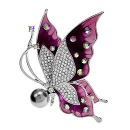 CINDY XIANG Beautiful Rhinestone Butterfly Brooches For Women Elegant Insect Pin Enamel Jewellery Coat Accessories High Qaulity
