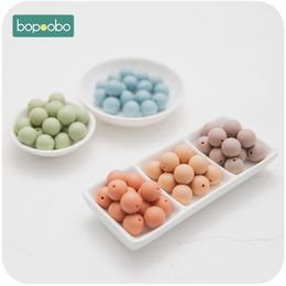 Baby Teethers Toys Bopoobo 121520mm 10pc Silicone Beads Food Grade Teething DIY Nursing Bracelet Tiny Rod Teether 230518