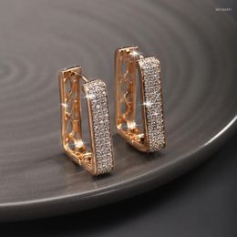 Hoop Earrings 2023 Design Irregular U-shaped Gold Colour For Woman Korean Crystal Fashion Jewellery Unusual Accessories Girls