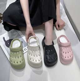 Sandals Thick Soled Slippers Home Size Couple Hole Shoes Women's Summer Outdoor Headband Anti Slip Sandals HA6332-X-017